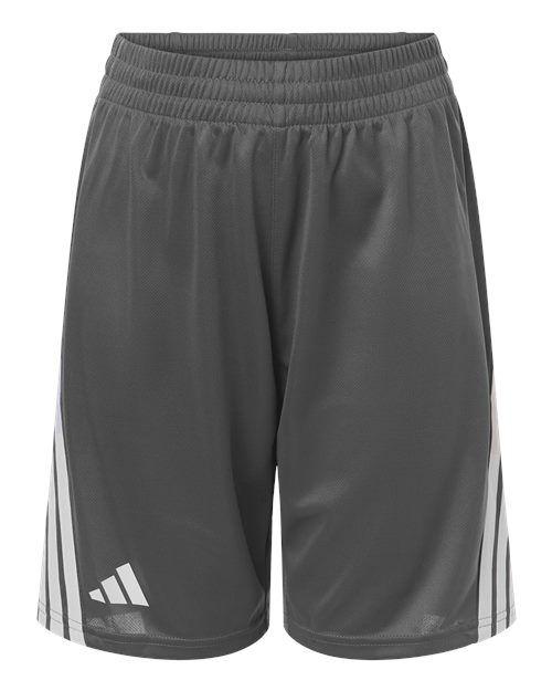 Youth 3-Stripes 7" Shorts - Front - B112F8592 - Team Grey Four/ White