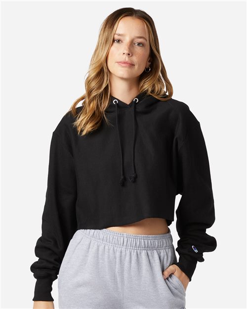 Women's Reverse Weave® Hooded Cropped Sweatshirt - styleImage
