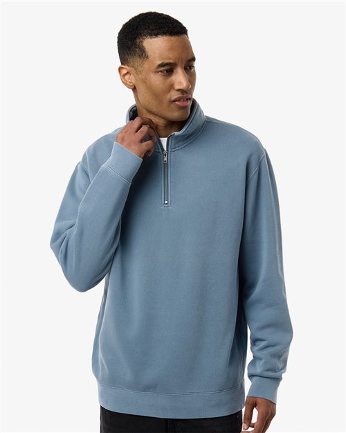 Unisex Pigment-Dyed Quarter-Zip Pullover - styleImage