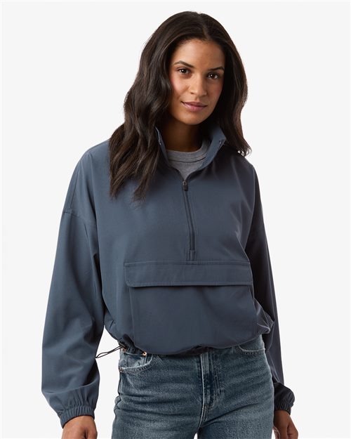 Women's Stretch Woven Quarter-Zip Pullover - styleImage