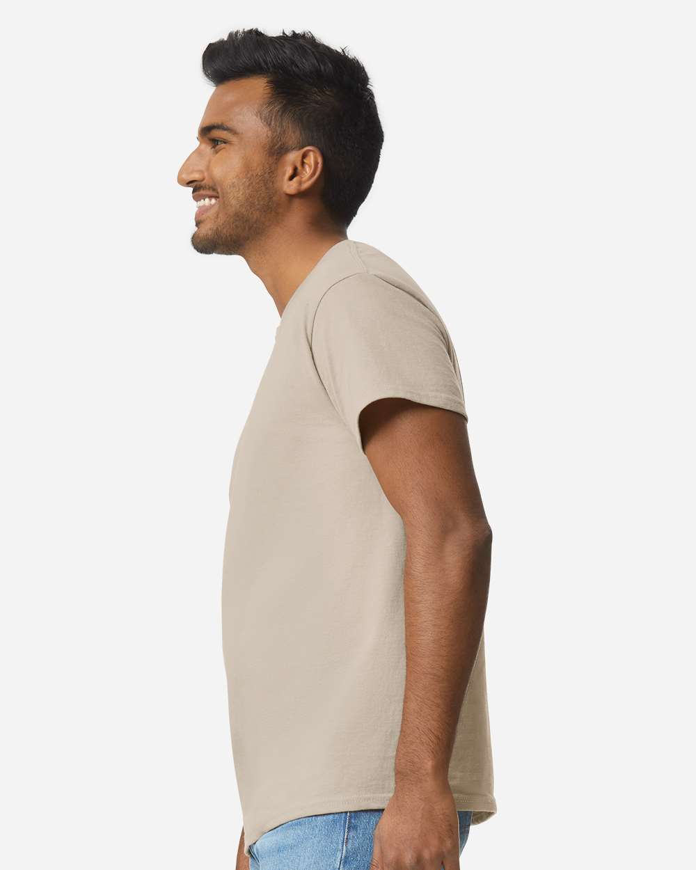 Ultra Cotton® T-Shirt - OnModelSide - B00760733 - Sand