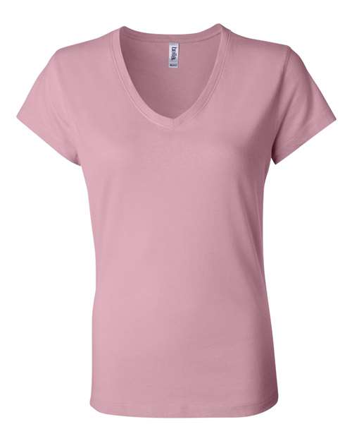 Women’s Jersey V-Neck Tee - Front - B53306303 - Pink