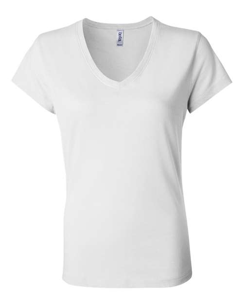 Women’s Jersey V-Neck Tee - Front - B53306003 - White