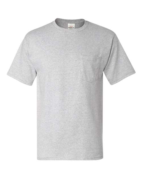 Men's Authentic Pocket T-Shirt - Front - B07000026 - Ash
