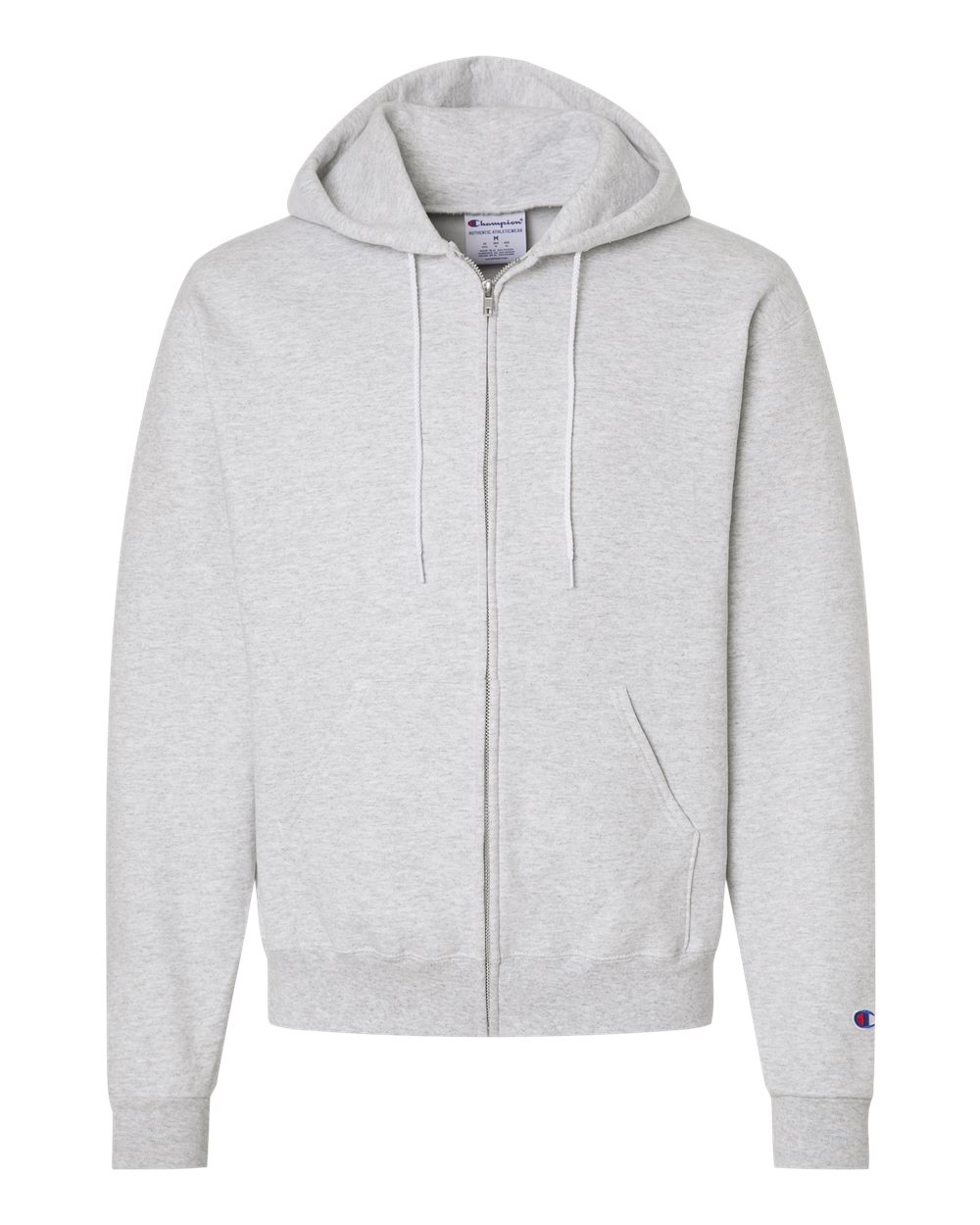 Powerblend® Full-Zip Hooded Sweatshirt - Front - B25384023 - Silver Grey