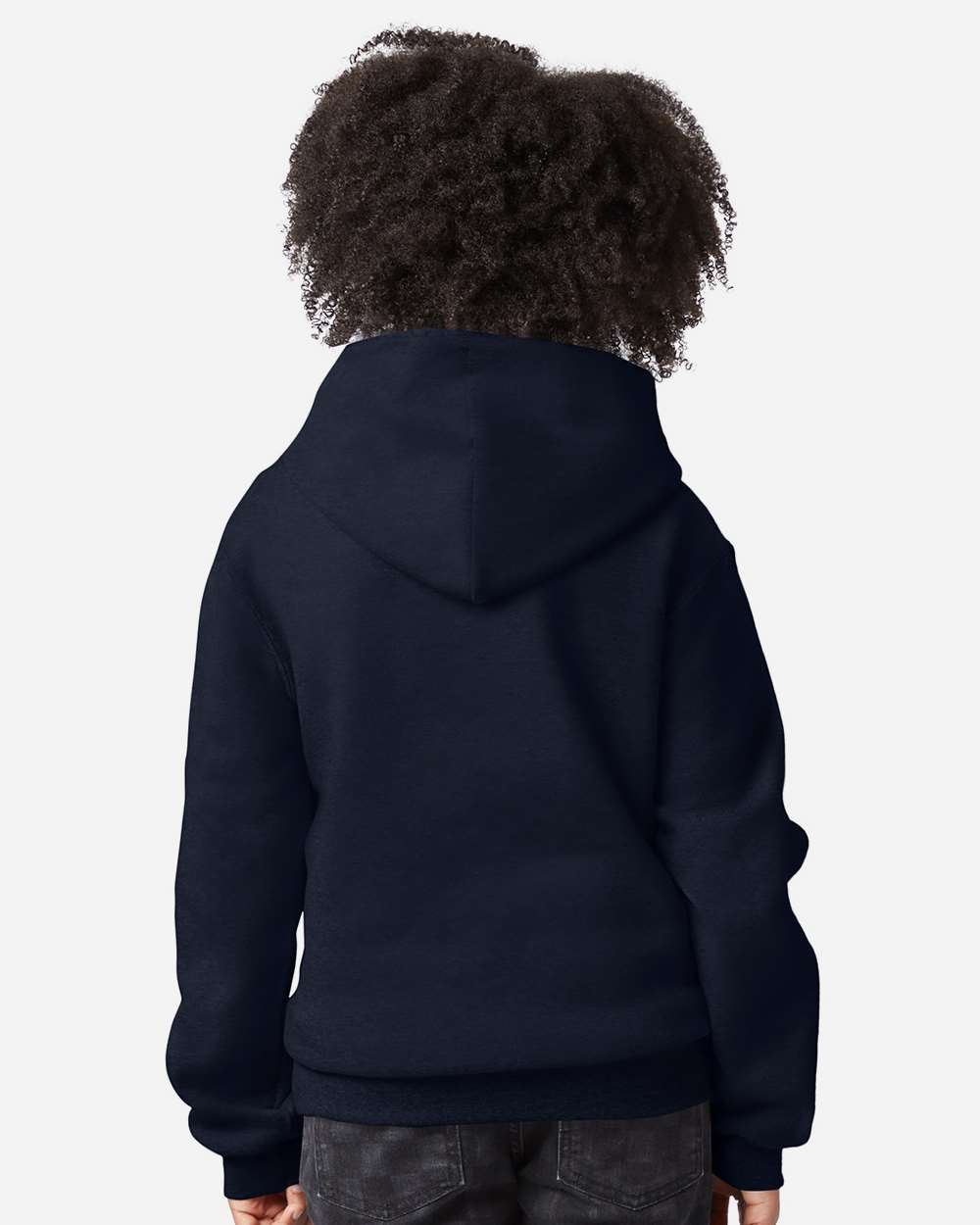 Powerblend® Youth Hooded Sweatshirt - OnModelBack - B32084653 - Navy