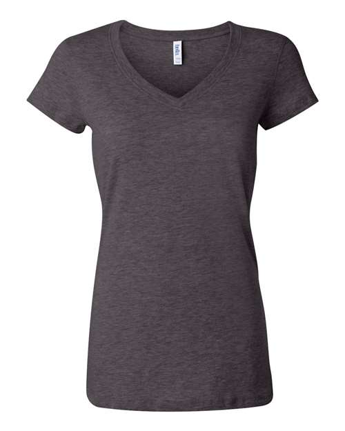 Women’s Jersey V-Neck Tee - Front - B53306094 - Dark Grey Heather