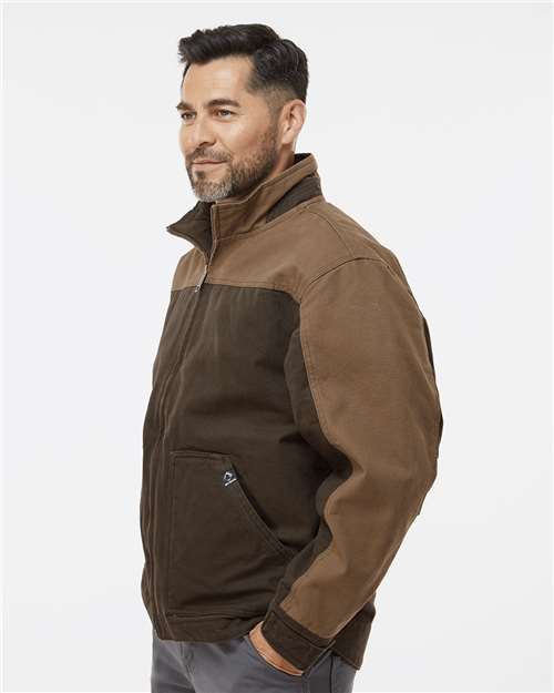 Men's Horizon Boulder Cloth™ Canvas Jacket - OnModelSide - B84667559 - Tobacco/ Field Khaki