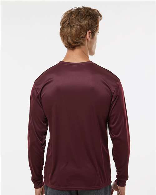 Unisex Performance Long Sleeve T-Shirt - OnModelBack - B85585533 - Maroon