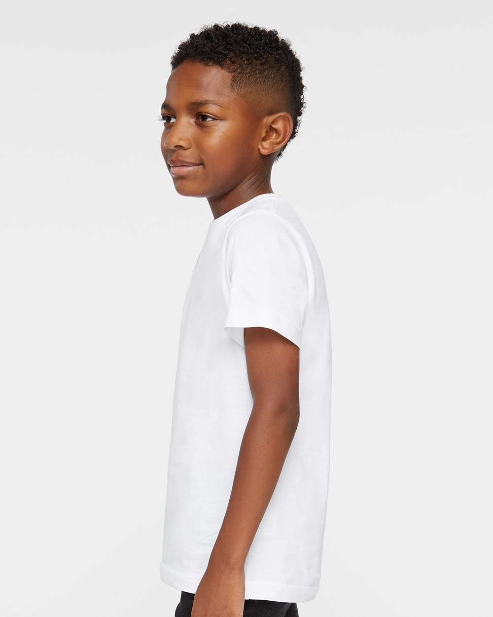 Youth Fine Jersey Tee - OnModelSide - B38038002 - White
