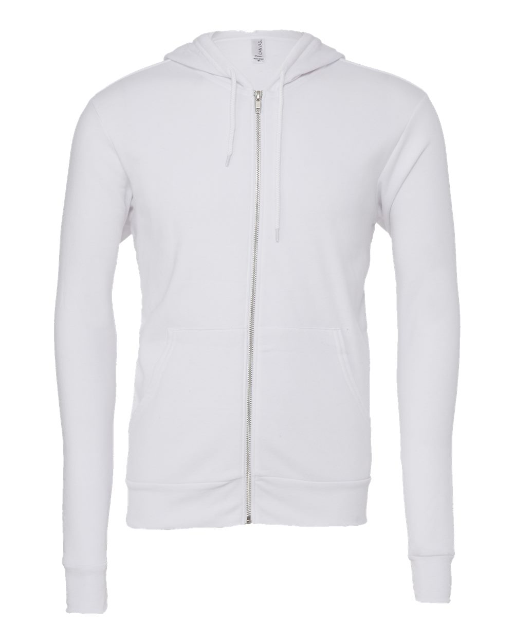 Sponge Fleece Full-Zip Hoodie - Front - B80406002 - White