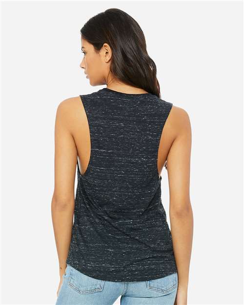 Women's Flowy Scoop Muscle Tank - OnModelBack - B55806516 - Black Marble