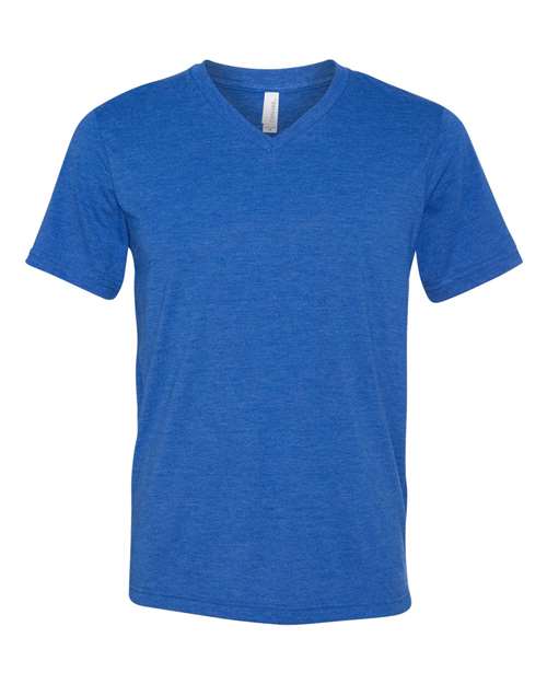 Unisex Triblend V-Neck Tee - Front - B02006756 - True Royal Triblend