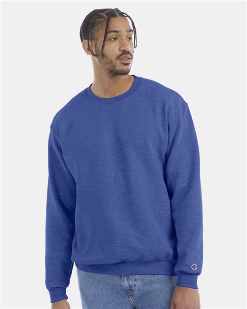 Unisex Powerblend® Crewneck Sweatshirt - OnModelFront - B21284785 - Royal Blue Heather