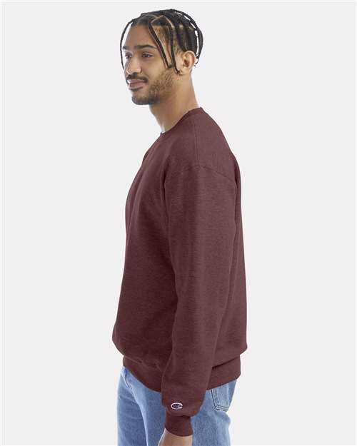 Unisex Powerblend® Crewneck Sweatshirt - OnModelSide - B21284546 - Maroon Heather