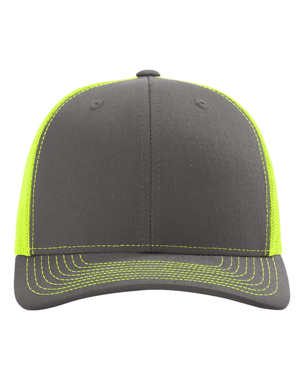 Snapback Trucker Cap - Front - B18095130 - Charcoal/ Neon Yellow