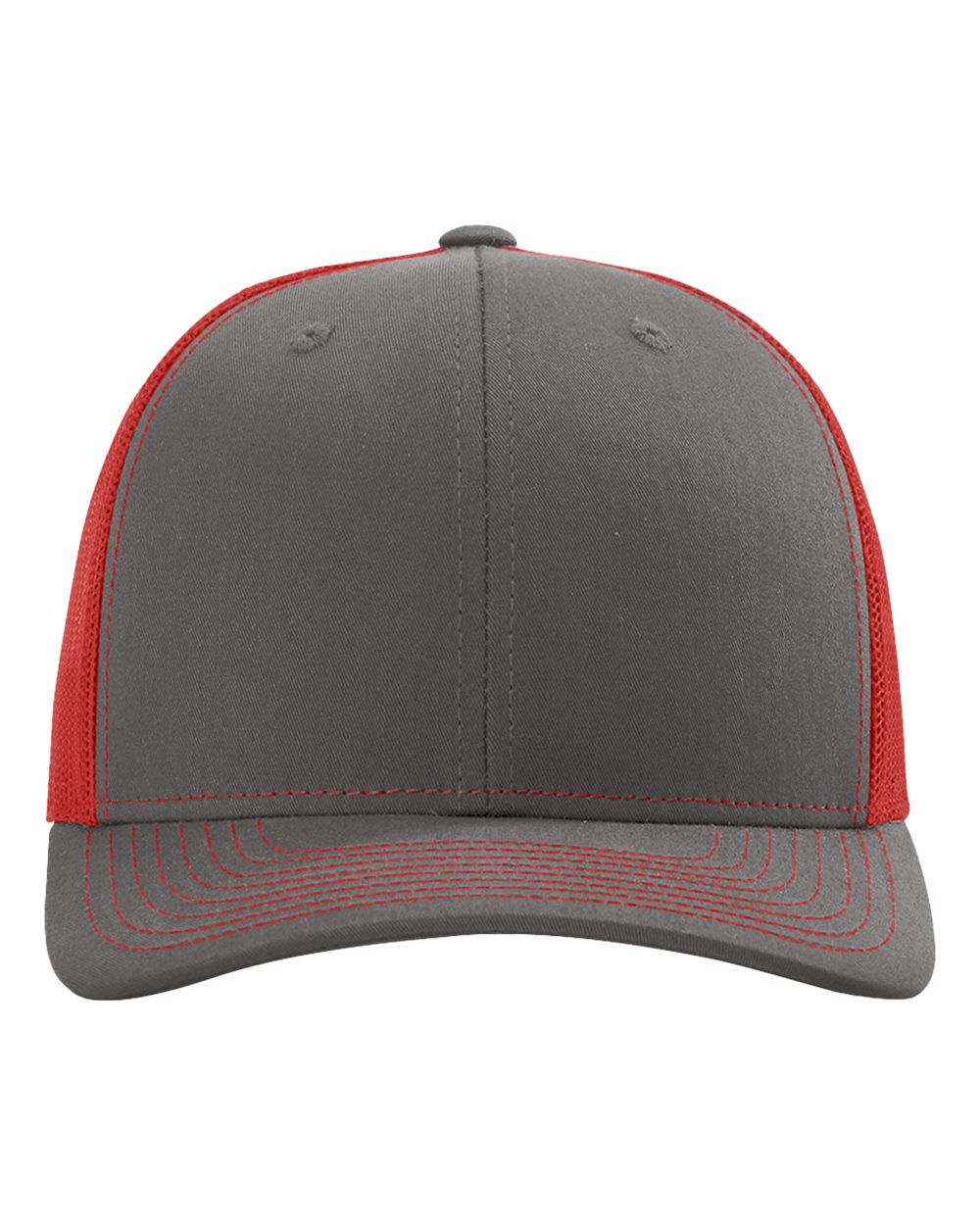 Snapback Trucker Cap - Front - B18095140 - Charcoal/ Red
