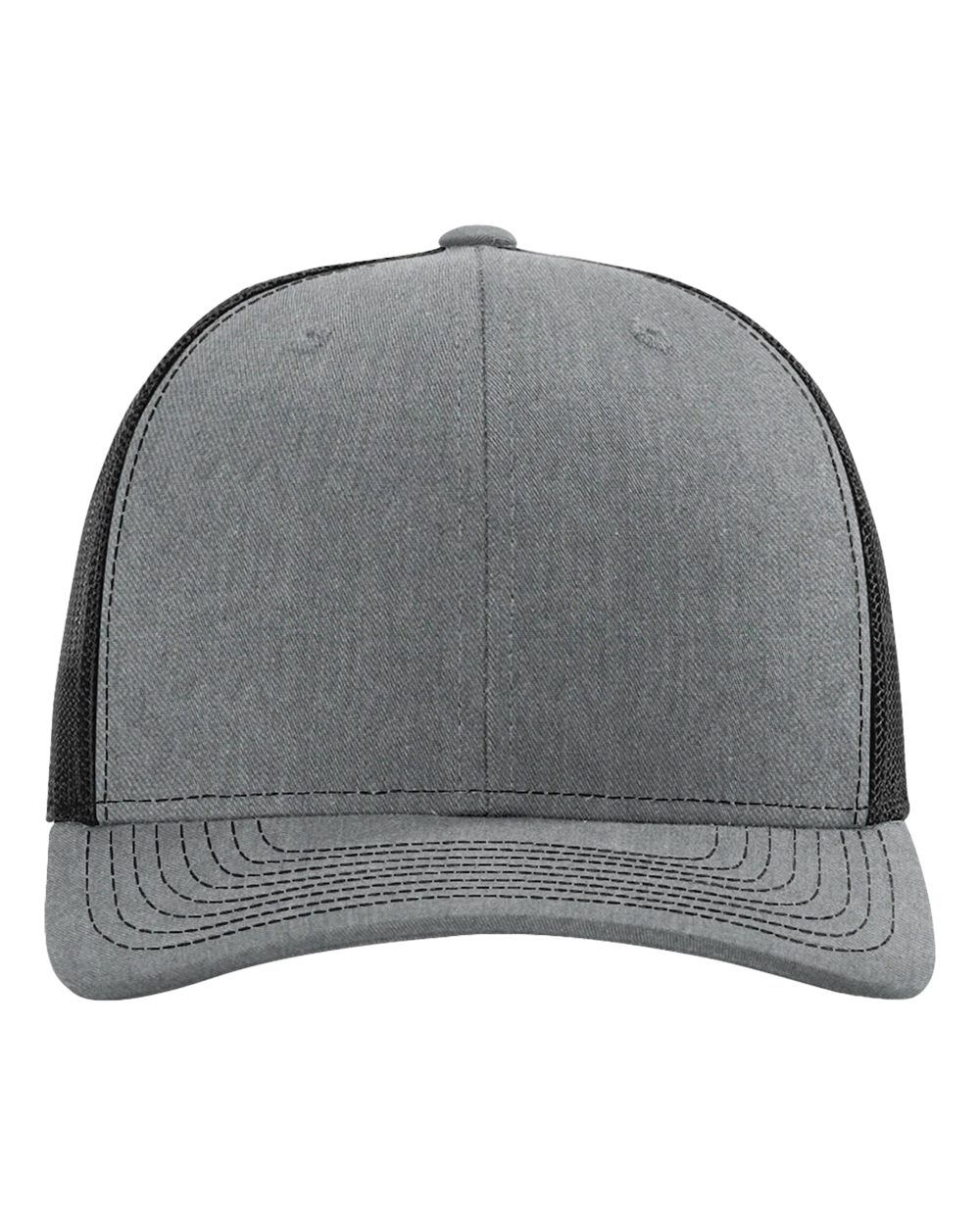 Snapback Trucker Cap - Front - B18095510 - Heather Grey/ Black