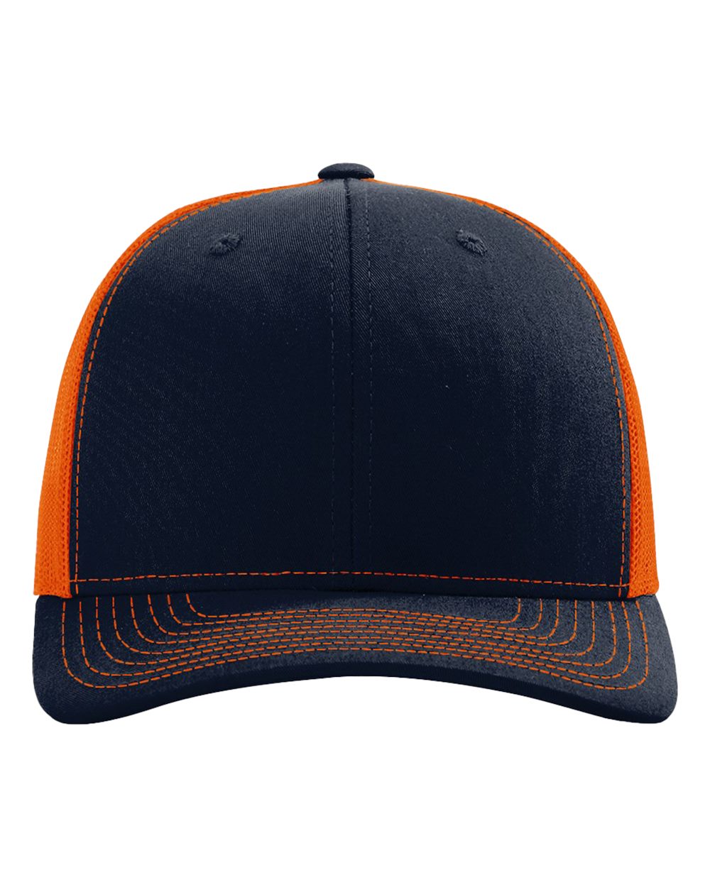 Snapback Trucker Cap - Front - B18095660 - Navy/ Orange
