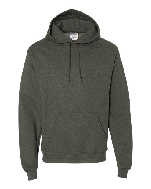 Unisex Powerblend® Hooded Sweatshirt - Front - B22884203 - Dark Green Heather