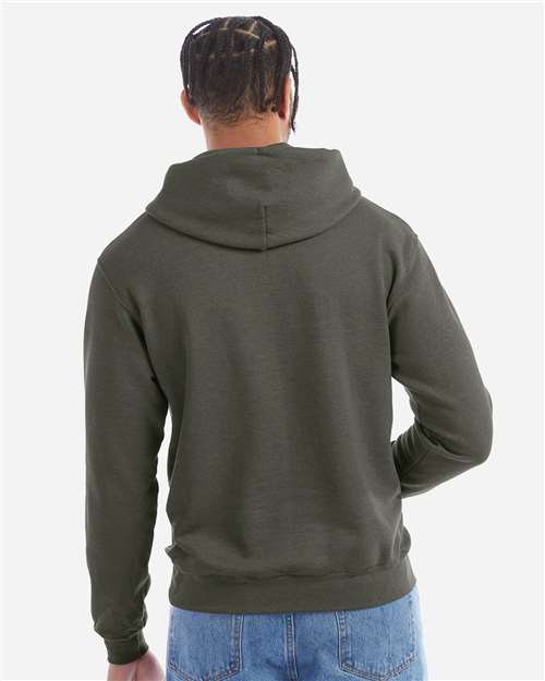 Unisex Powerblend® Hooded Sweatshirt - OnModelBack - B22884203 - Dark Green Heather