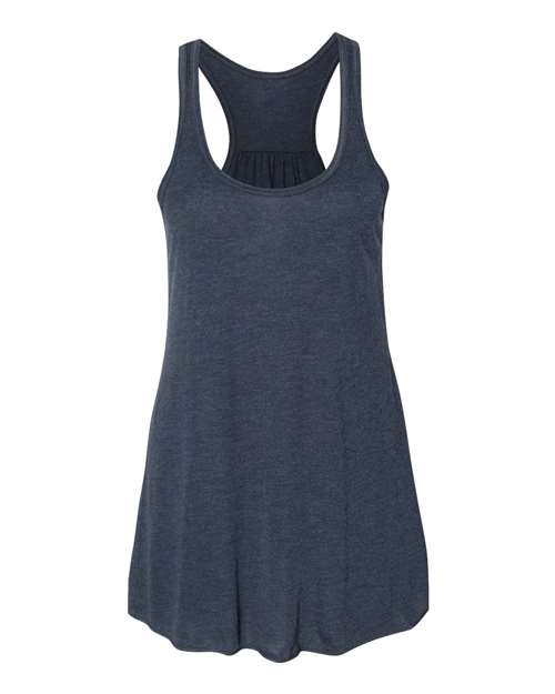 Women's Flowy Racerback Tank - Front - B87406323 - Heather Navy