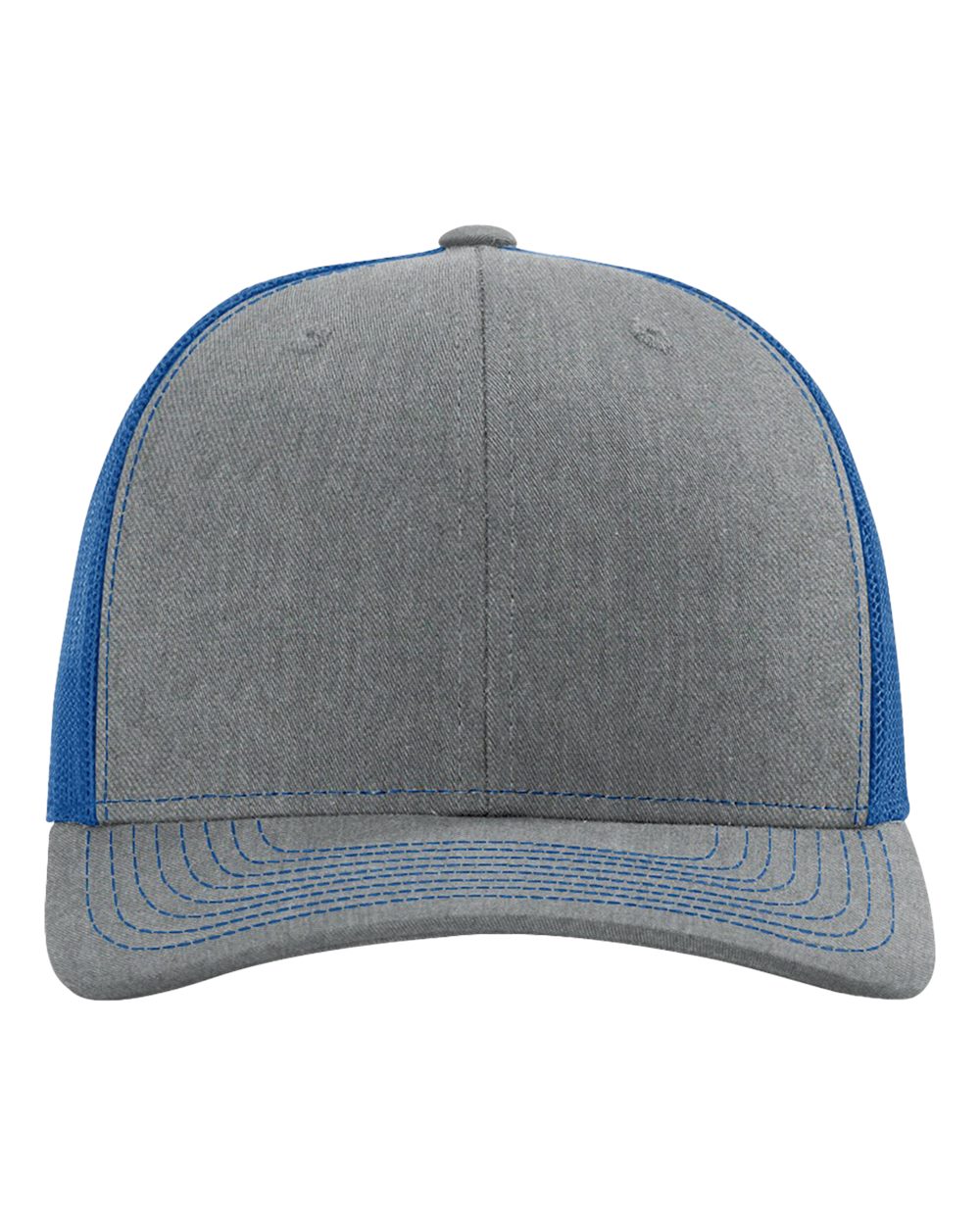 Snapback Trucker Cap - Front - B18095730 - Heather Grey/ Royal