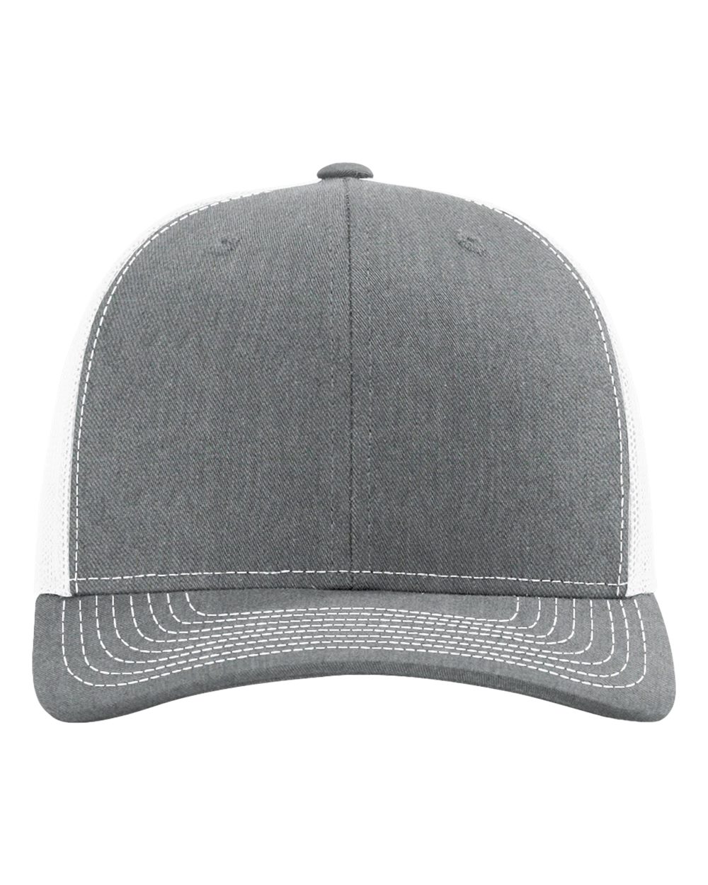 Snapback Trucker Cap - Front - B18095040 - Heather Grey/ White