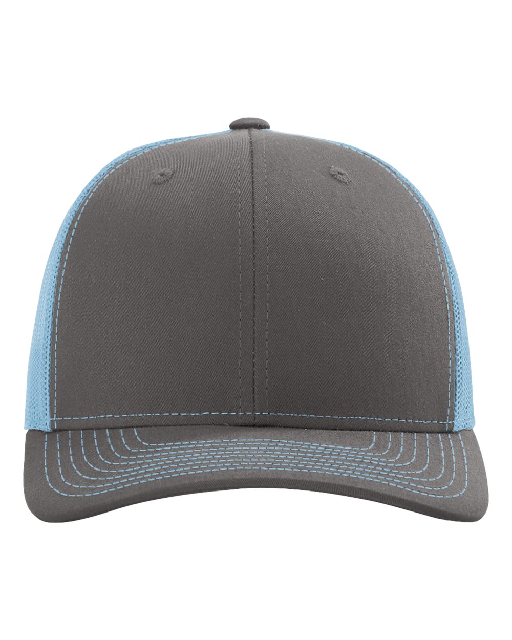Snapback Trucker Cap - Front - B18095070 - Charcoal/ Columbia Blue