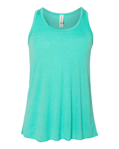 Youth Flowy Racerback Tank - Front - B36606765 - Teal