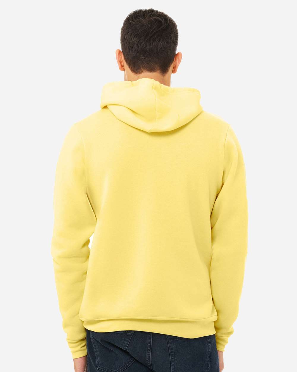 Sponge Fleece Hoodie - OnModelBack - B86306732 - Yellow