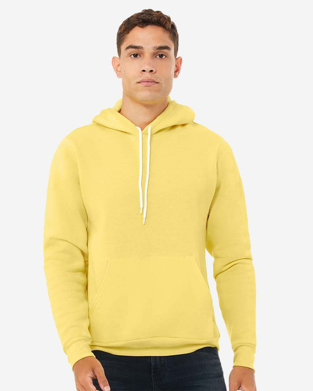Sponge Fleece Hoodie - OnModelFront - B86306732 - Yellow