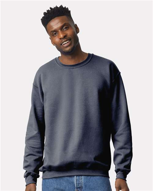 Unisex Heavy Blend™ Crewneck Sweatshirt - OnModelFront - B21060813 - Heather Dark Navy
