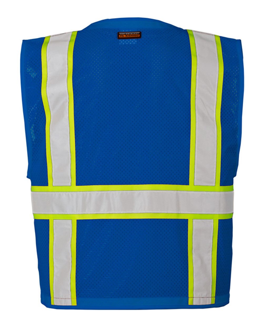 111-EV Series® Enhanced Visibility Multi-Pocket Mesh Vest - Back - B68429683 - Royal Blue/ Lime - B102
