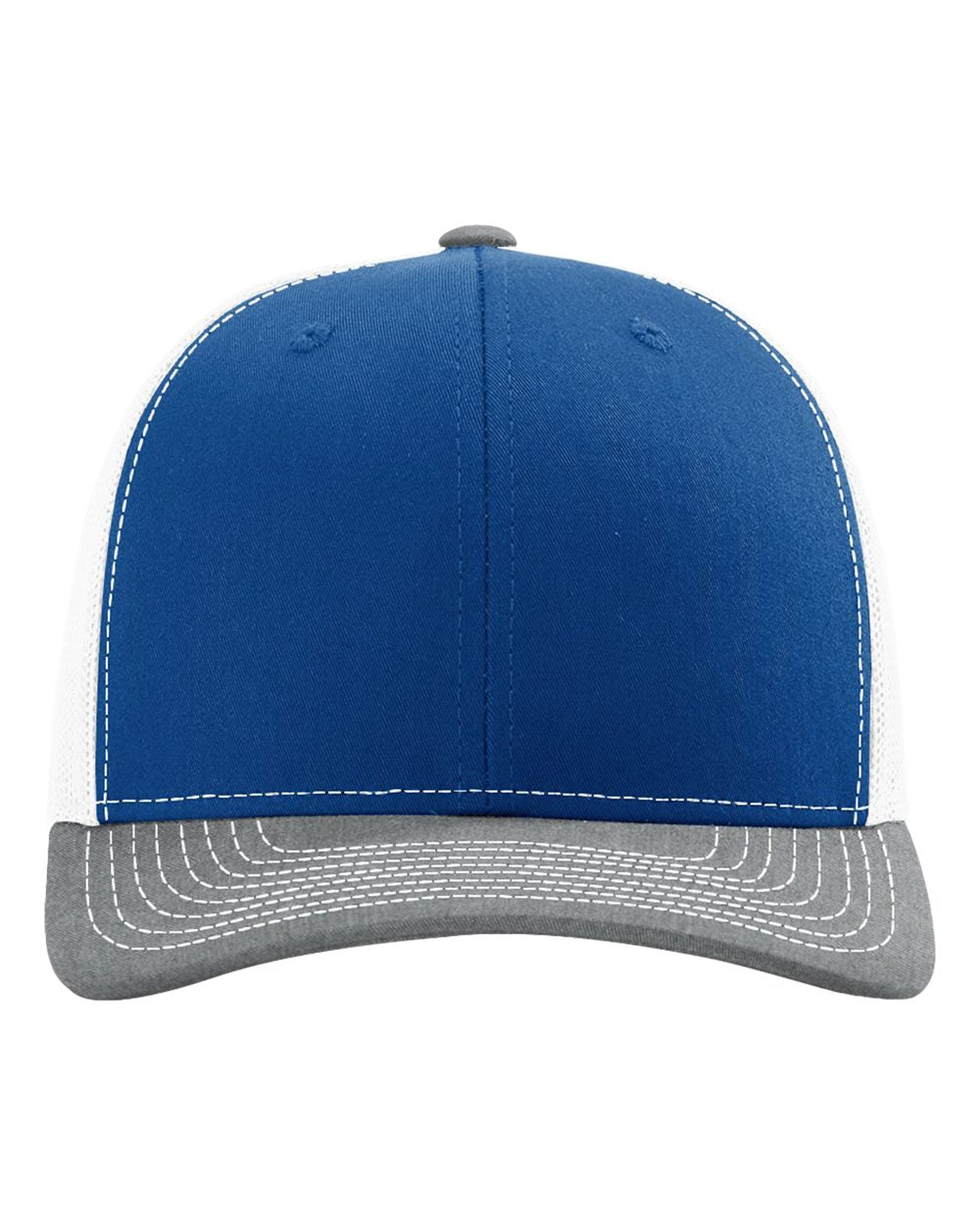 Snapback Trucker Cap - Front - B18095440 - Royal/ White/ Heather Grey