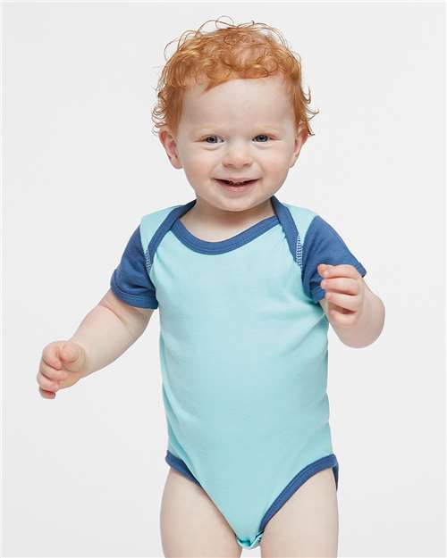 Infant Baby Rib Bodysuit - OnModelFront - B30238291 - Chill/ Indigo