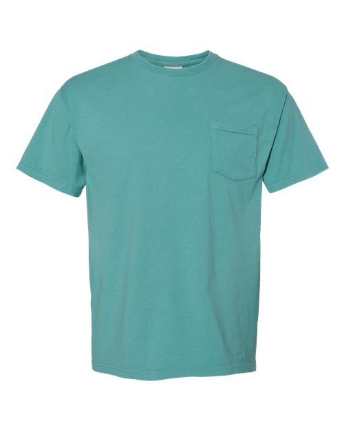 Unisex Garment-Dyed Pocket T-Shirt - Front - B35200116 - Spanish Moss
