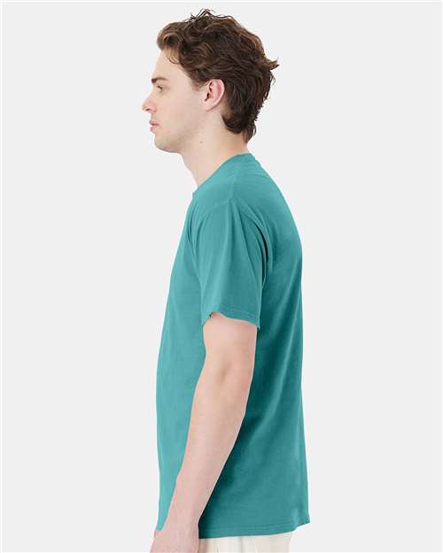 Unisex Garment-Dyed Pocket T-Shirt - OnModelSide - B35200116 - Spanish Moss