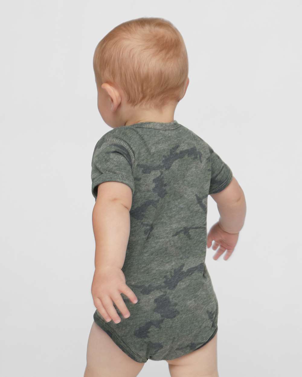 Infant Fine Jersey Bodysuit - OnModelBack - B33438621 - Vintage Camo