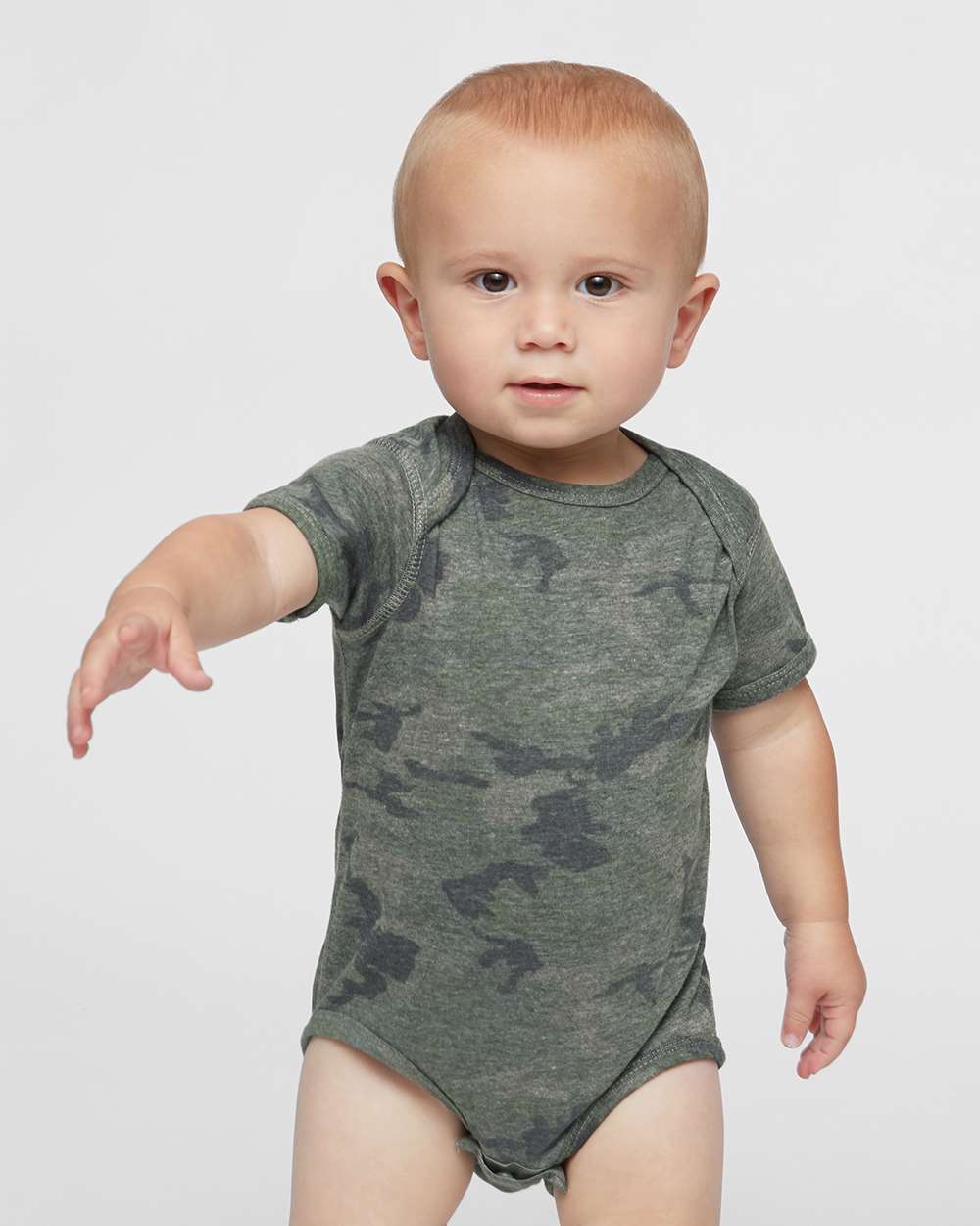 Infant Fine Jersey Bodysuit - OnModelFront - B33438621 - Vintage Camo