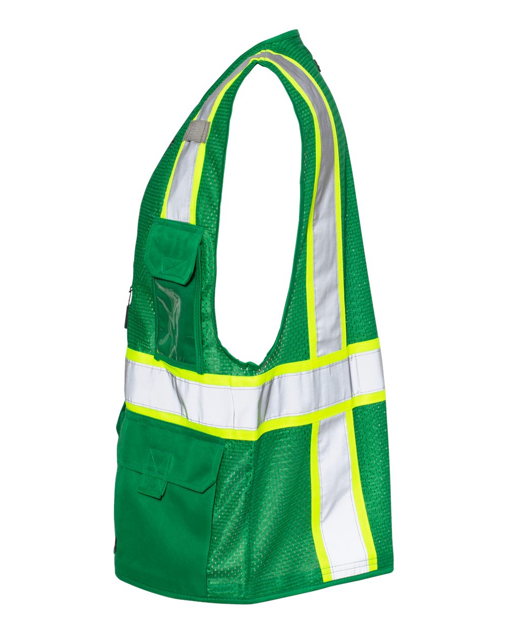 111-EV Series® Enhanced Visibility Multi-Pocket Mesh Vest - DirectSide - B68429543 - Green/ Lime - B104