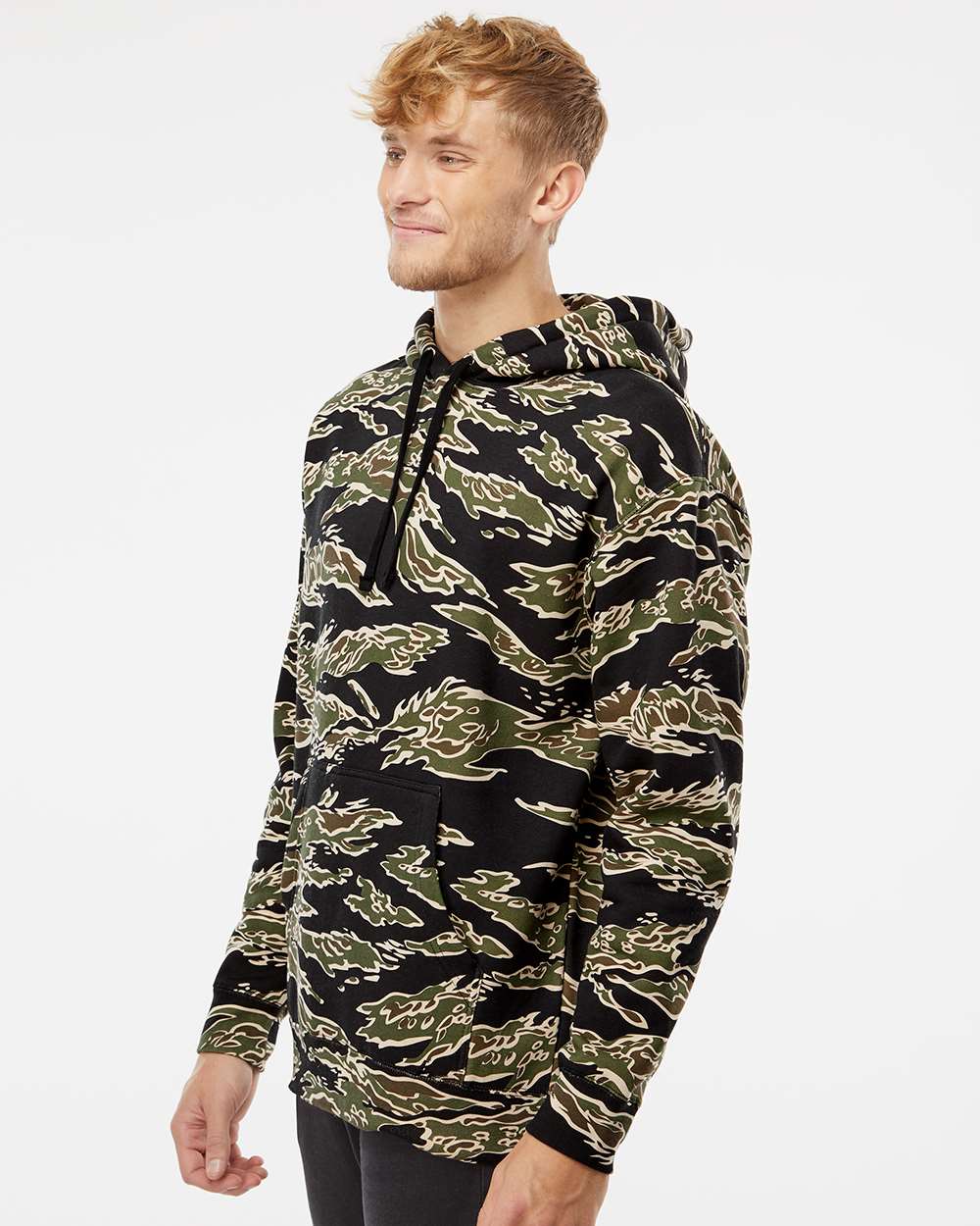 Heavyweight Hooded Sweatshirt - OnModelSide - B22276993 - Tiger Camo