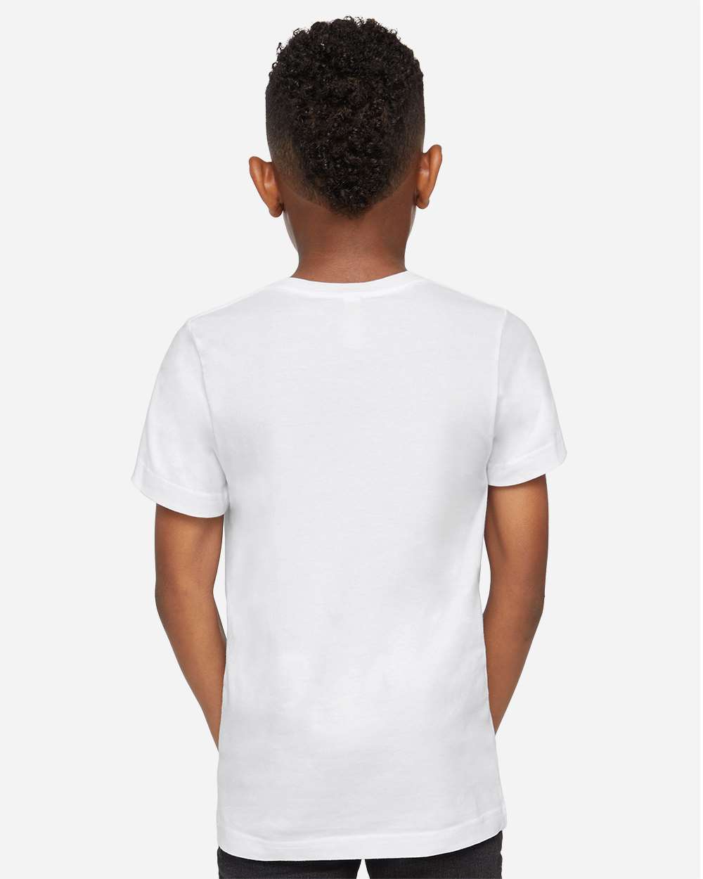 Youth Fine Jersey Tee - OnModelBack - B38038012 - Blended White