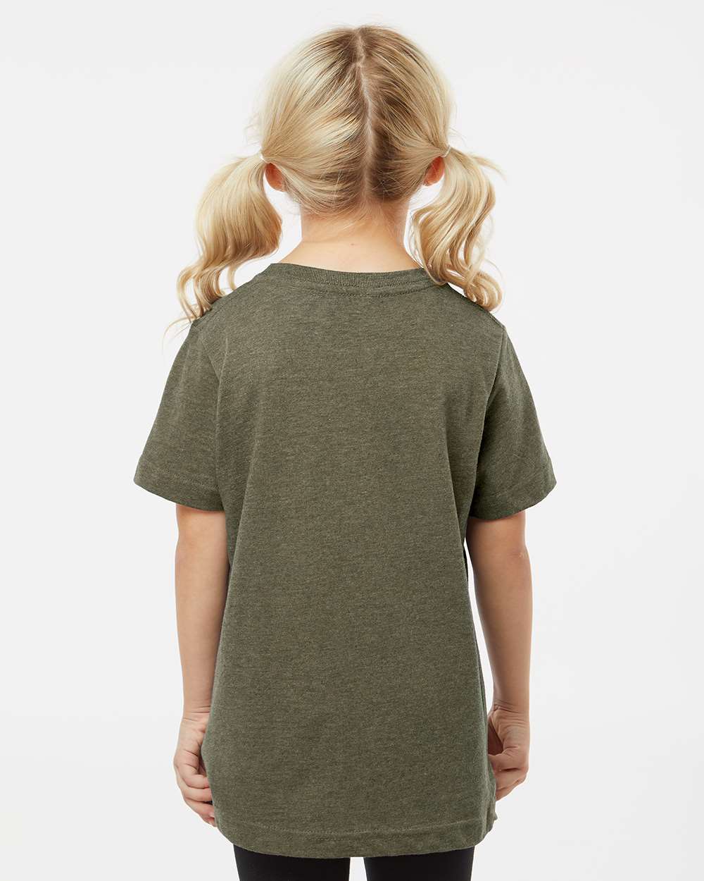Youth Fine Jersey Tee - OnModelBack - B38038642 - Vintage Military Green