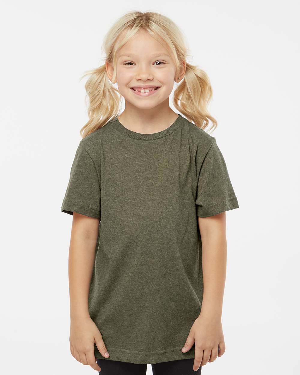 Youth Fine Jersey Tee - OnModelFront - B38038642 - Vintage Military Green