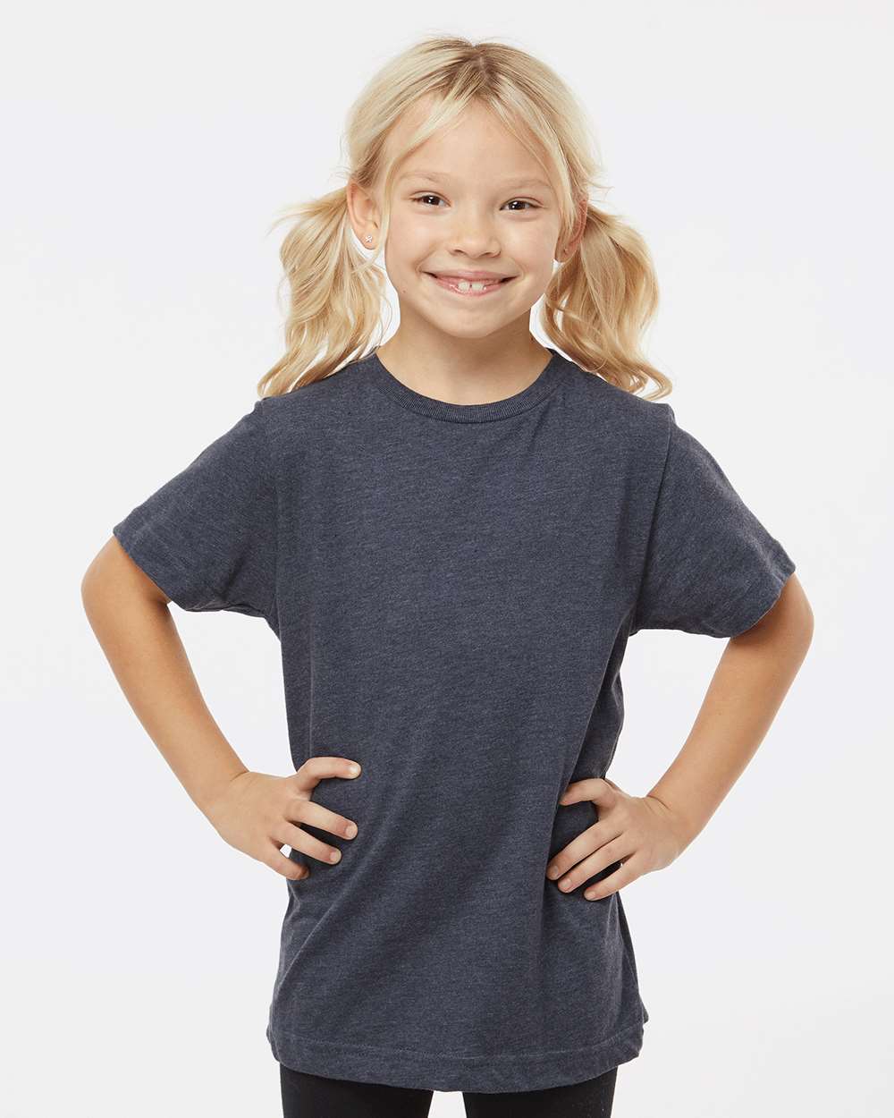 Youth Fine Jersey Tee - OnModelFront - B38038114 - Vintage Navy