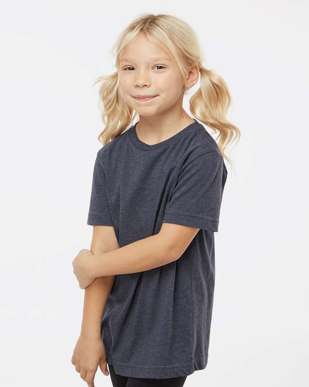 Youth Fine Jersey Tee - OnModelSide - B38038114 - Vintage Navy