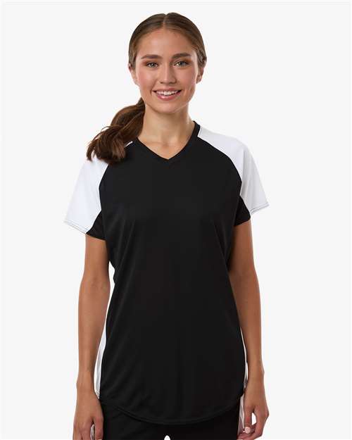 Women's Cutter Jersey - OnModelFront - B97134003 - Black/ White