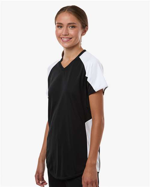 Women's Cutter Jersey - OnModelSide - B97134003 - Black/ White