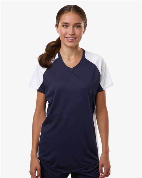 Women's Cutter Jersey - OnModelFront - B97134143 - Navy/ White